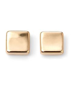 9ct Yellow Gold Concave Square stud earrings