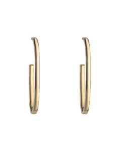 9ct Yellow Gold Large open oval hoops