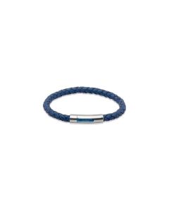 Unique & Co Gents Blue Leather Bracelet 23cm