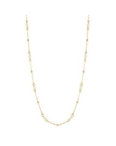 9ct Yellow Gold Freshwater Pearl Chain Necklace