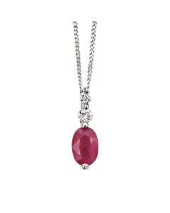 9ct White Gold Ruby/Diamond Pendant