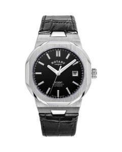 Rotary Mens Regent Automatic With Black Leather Strap