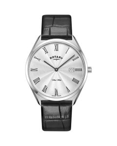 Rotary Mens Ultra Slim With Silver Dial