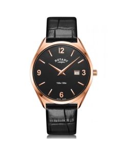 Rotary Mens Ultra Slim With Black Dial