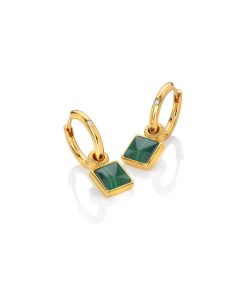 Hot Diamonds Revive Malachite Square Earrings
