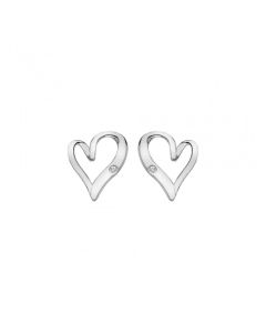 Hot Diamonds Delicate Pointed Twist Heart Earrings