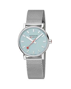 Mondaine Evo2 Turquoise Dial Stainless Steel Bracelet Unisex Watch