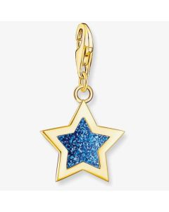 Thomas Sabo gold plated blue Glitter Charm
