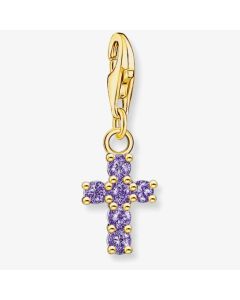 Thomas Sabo Gold Plated Violet Cross Charm