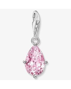 Thomas Sabo Silver Pink Cubic Zirconia Pear Shaped Charm