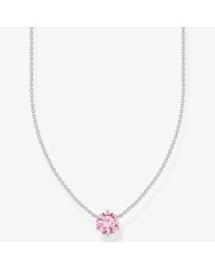 Thomas Sabo Silver With Pink Cubic Zirconia Necklace