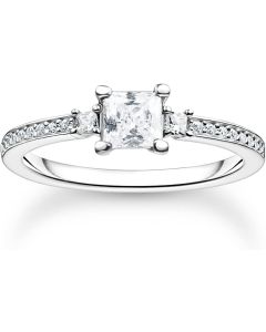Thomas Sabo Women Ring pavé White Stone Sterling Silver 