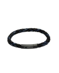 Unique & Co Black/Navy Leather Bracelet 21cm