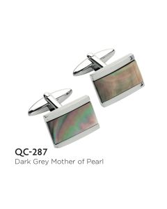 Unique stainless steel mother of pearl oblong cufflinks