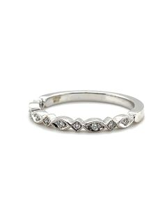 18ct White Gold 0.09ct Diamond Half-Eternity Ring