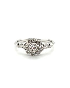 18ct White Gold 0.32ct Diamond Cluster Ring