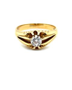 Pre-Owned 18ct Yellow Gold Gypsy Diamond Solitaire Ring