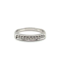 18ct White Gold 0.12ct Diamond Half Eternity Ring