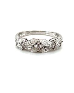 18ct White Gold 0.89ct Diamond Half-Eternity Ring