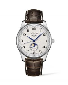 Longines Master Collection Mens Automatic Moon Phase White Face Strap Watch L2.919.4.78.3 