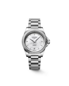 Longines Ladies Conquest with White Mother of Pearl Dial and Stainless steel Bracelet