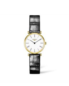 Longines Ladies La Grande Classique Quartz Roman Dial Leather Strap Watch L4.209.2.11.2