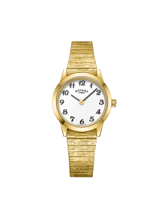 Rotary Ladies Gold Plated Watch with Expanding Bracelet LB00762