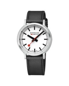 Mondaine Stop2Go 41mm White Dial Black Strap MST.4101B.LBV.2SE
