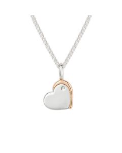 D for Diamond Children's Rose Edge Heart Necklace with Diamond