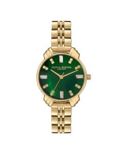 Olivia Buton Classic With Green Dial on Gold Plated Bracelet