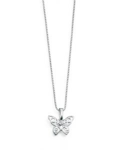 D For Diamond Filigree Butterfly Pendant P3567