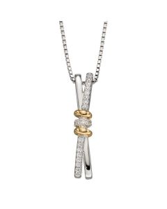 Fiorelli Connected Rings Pendant with Yellow Gold Plating and CZ (P4949C)