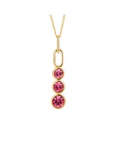 Fiorelli Silver with Gold Plating Necklace featuring Pink Crystals