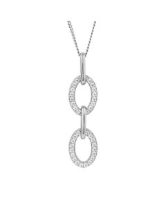 Fiorelli Oval Link Drop Pendant with Cubic Zirconia