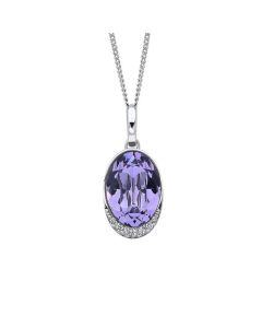 Fiorelli Oval Tanzanite Crystal Pendant with Cubic Zirconia Wave