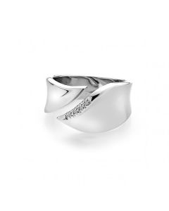 Hot Diamonds Silver Pave Leaf Ring Size O