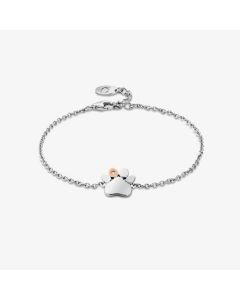 Clogau Paw Prints On My Heart Silver Paw Bracelet