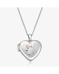 Clogau Paw Print Heart White Topaz Locket