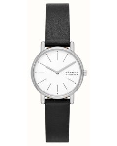 Skagen Ladies Signature Lille With Black Dial On Leather Strap