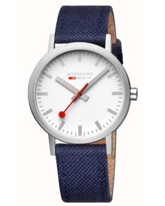 Mondaine Deep Ocean Blue Recycled Textile With Cork Lining
