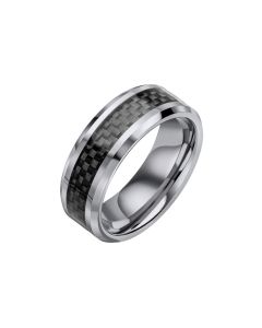 Fred Bennett Tungsten Ring with Black Carbon Fibre Inlay Size 65