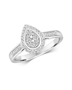 9ct White Gold 0.33ct Diamond Cluster Ring
