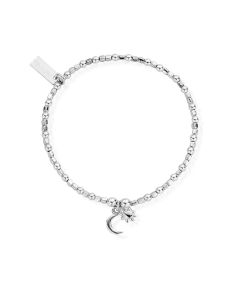ChloBo Mini Cube Dainty Moon & Sun Bracelet SBCFB582