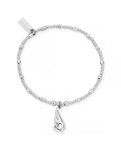 Chlobo Silver Interlocking heart and angel wing bracelet