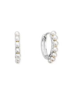 ChloBo Classic Pearl Huggie Hoop Earrings