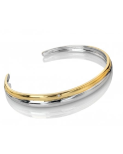Hot Diamonds Droplet Two Tone Bangle
