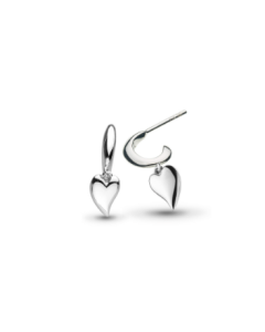Kit Heath Desire Kiss Mini Heart Semi Hoop Stud Drop Earrings