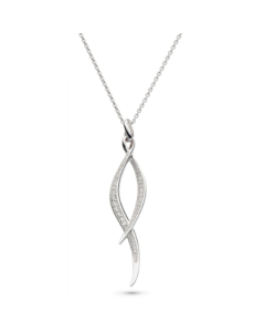 Kit Heath Silver Entwine Twine Twist Pavé CZ Necklace