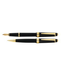 Cross Bailey Light Polished Black Resin and Gold Tone Ballpoint Pen & Fountain Pen (Medium) Gift Set
