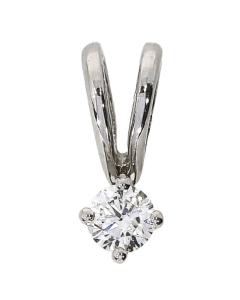 18ct White Gold 0.20ct 4 claw Diamond pendant